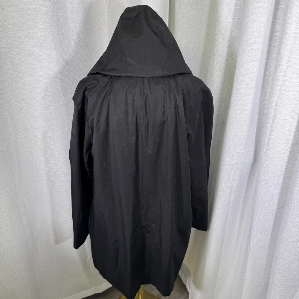 London Fog Hooded Trench Rain Coat Classic Black Womens XXL - Picture 2 of 16